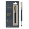 Parker Vector Matte Black Fountain Pen With Stainless Steel And Gold Trim 650