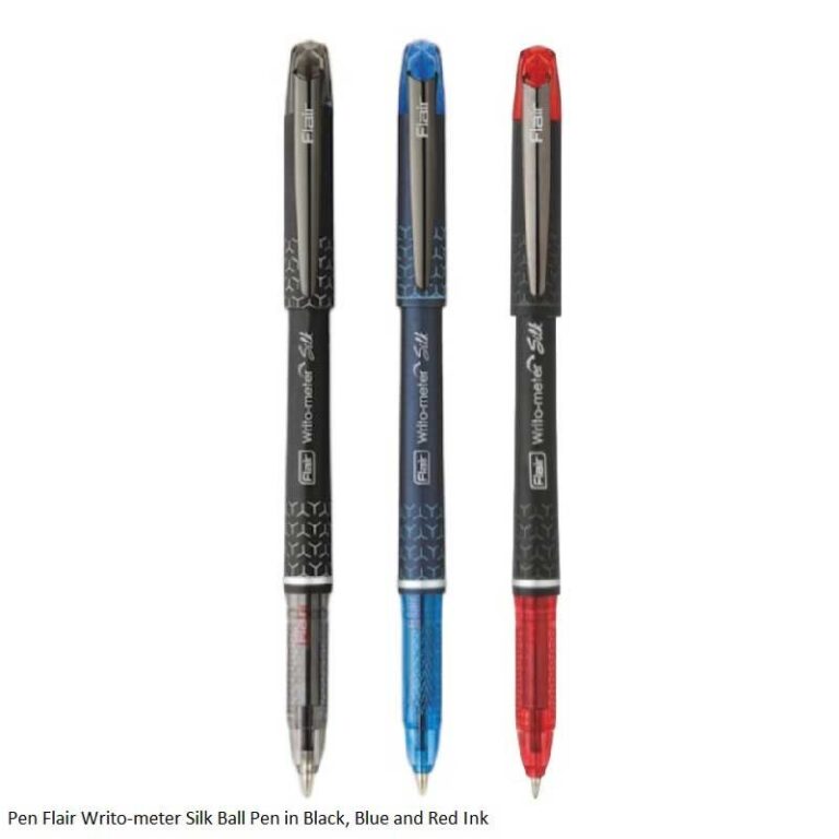 flair-writo-meter-silk-ball-pen-in-black-blue-and-red-ink