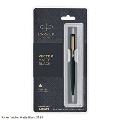 parker vector matte black gold plated clip ballpoint pen 2