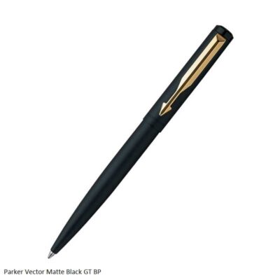 parker vector matte black gold plated clip ballpoint pen