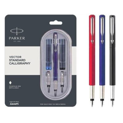 parker vector standard calligraphy fountain pen with stainless steel trim 1000x1000 1