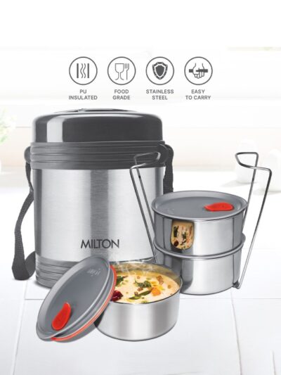 5453804a c2ba 489e 88d5 4234214fd6701725358800861 Milton Legend 3 Thermosteel Tiffin Box Containers 260 ml Eac 6