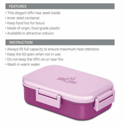 milton senior flatmate inner stainless steel tiffin box 700 ml purple food grade college school product images orvle0wcgnc p603507782 1 202308021624