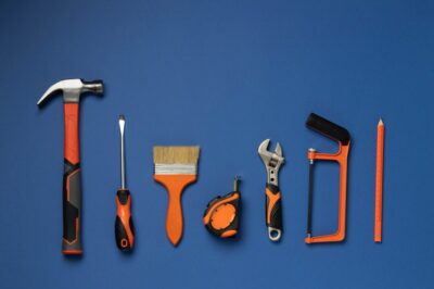 top view steel hammer with other construction elements tools 23 2150576383