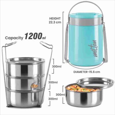 1200 classic tiffin stainless steel containers blue milton 4 original imagmzkcssfbwnv6