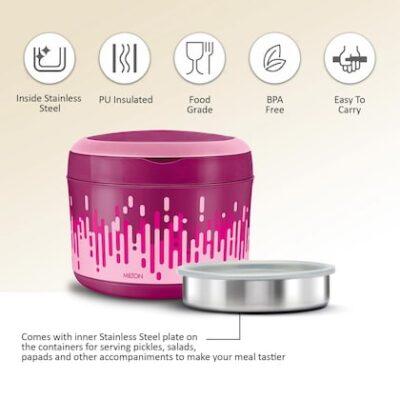 milton plastic dark pink new big bite insulated inner tiffin box with additional plate and handle 900 ml product images orvpwpbf5lh p603500809 1 202308021321