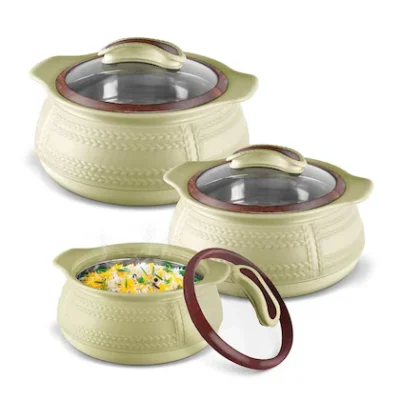 milton weave jr insulated inner stainless steel casserole with glass lid set of 3 420 ml 780 ml 1 32 litres beige product images orvdfsmypjo p601722881 0 202305231426