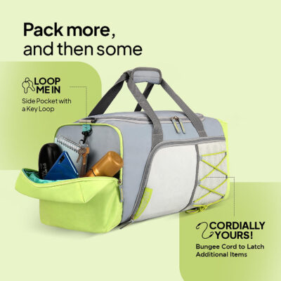 American Tourister Duffle Bag Grey Lime 6