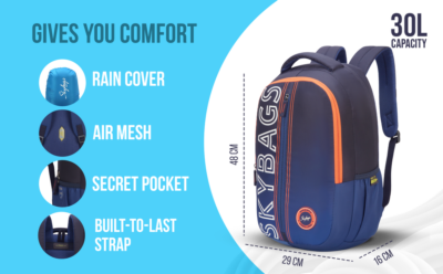 Skybags GRAD 03 LAPTOP BACKPACK Blue 3