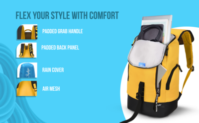 Skybags GRAD PRO 03 LAPTOP BACKPACK Yellow 5