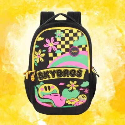 Skybags KLAN PLUS 07 SCHOOL BACKPACK BLACK 6 removebg preview
