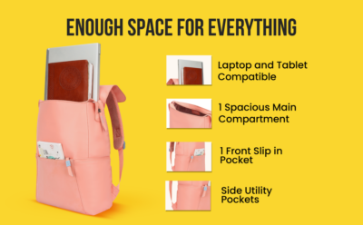 Skybags RIZZ 01 LAPTOP BACKPACK Peach 1