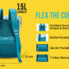 Skybags RIZZ 01 LAPTOP BACKPACK Teal 2