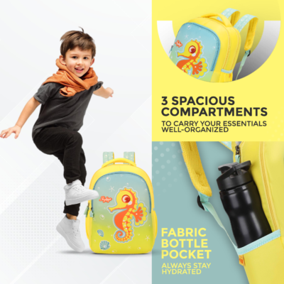 Skybags SNUGGLE 01 SCHOOL BACKPACK Yellow 2