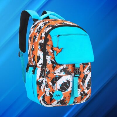 Skybags WOKE PRO 01 SCHOOL BACKPACK Blue Orange 2