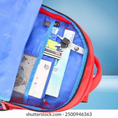 Skybags WOKE PRO 04 SCHOOL BACKPACK Red Blue 9