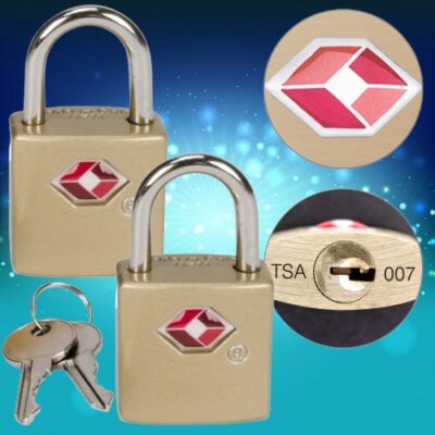 TSA 3 Dial Combination Lock Gold