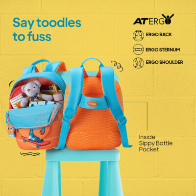 Yoodle Backpack Orange Blue 4