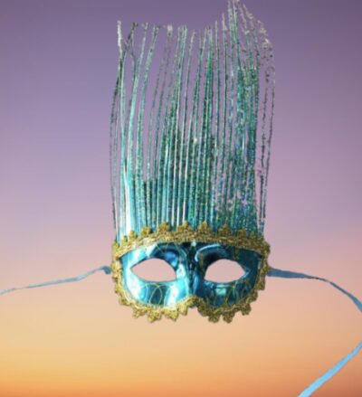 Party Masquerade Mask With Fantasy Feather  (Yash:107)