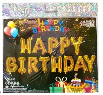 Happy Birthday Letter Gold Foil Banner (Yash-744)