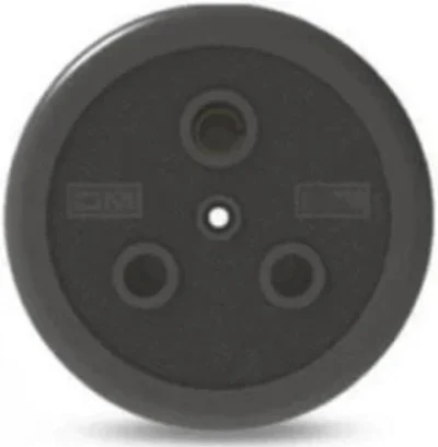 3 Pin Round Socket (Black) (porcelain Base)