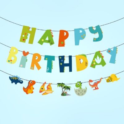 Dinosaur Theme Happy Birthday Banner (Yash-972)