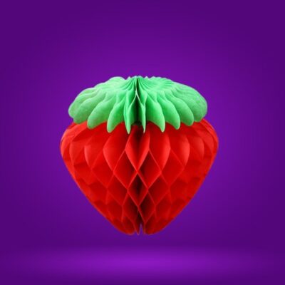 Fruit Theme Strawberry Honeycomb Hanging Ball – 10 Inch (Yash-3304)