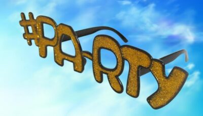 Hashtag PARTY Eyeglasses – Gold Finish (DC-042)