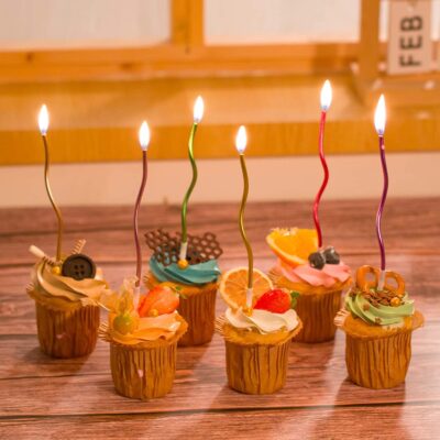 Metallic Finish Spiral Candles with Holders (Yash-1000)