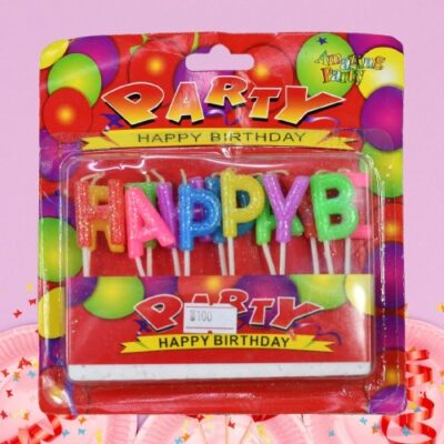 Happy Birthday Letter Candles -Multicolor Wax Letters on Sticks (Yash-122-18)