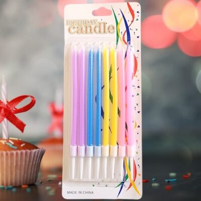 Color Stick Birthday Candles with Holders (Yash 228)