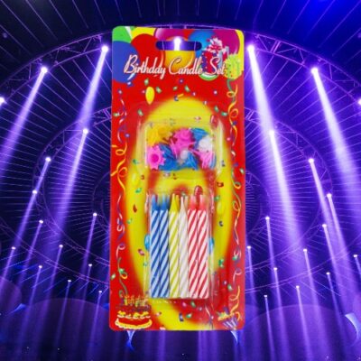 Colorful Spiral Birthday Candles with Holders Bold & Pastel Mix (Yash 350)