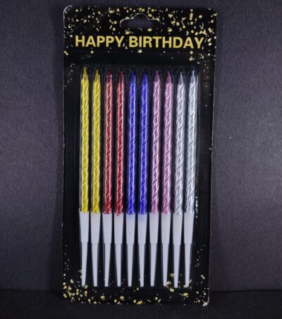 Metallic Birthday & Celebration Candles with Holders (Yash 999)