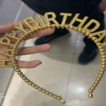 Happy Birthday Golden Hairband Crown(Yash-926)