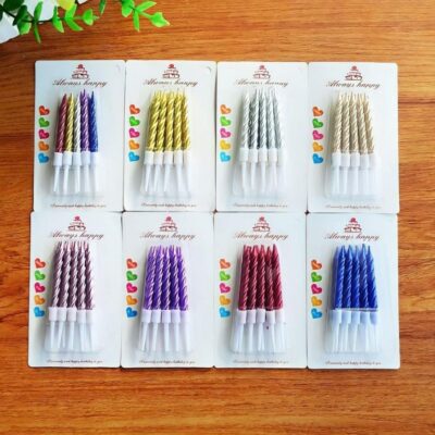Premium Spiral Birthday Candles – Vibrant Twist Design (Yash-4006)