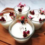 White Scented Candle with Flower in Glass (Yash-947)