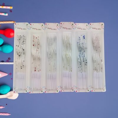 White With Color Sprayed Spiral Candles (Yash-263)