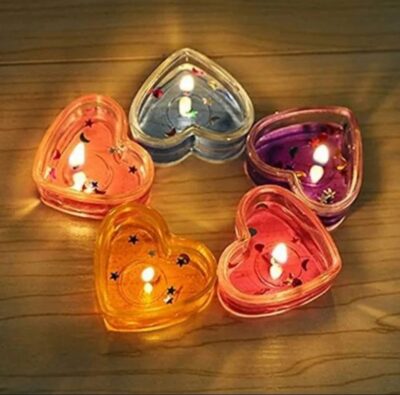 Scented Gel Candle in Mini Heart Shaped Glass (Yash-935)