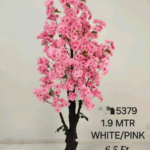Artificial Blossom Plants with Pink/White Color and Height 6.5 Feet (Code:5379)