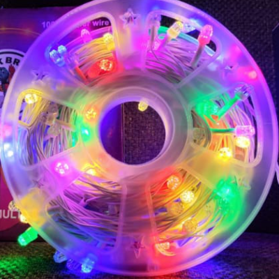 12 MM Crown Shaped Multicolor Serial String LED Lights (6 Colors)