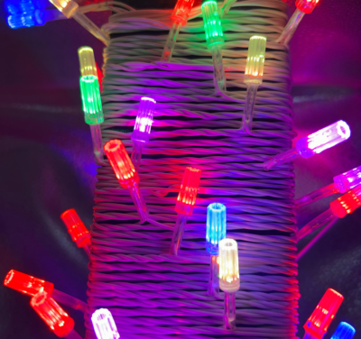 12 MM Sugarcane Shaped Multicolor Serial String LED Lights (6 Colors)