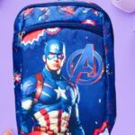 Superhero Captain America Pictured Kids Backpack (Model 016)