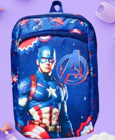 Superhero Captain America Pictured Kids Backpack (Model 016)