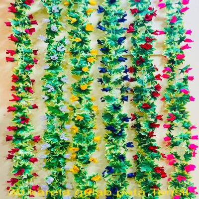Artificial Vibrant Color Flower and Leaf Garland for Decoration (DP-164)