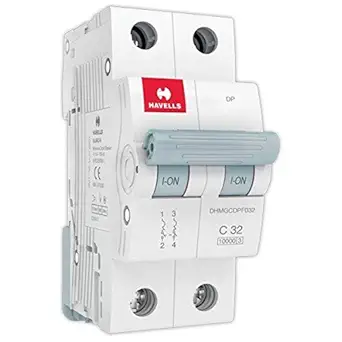 Havells DHMGCDPF032 PVC Plastic 32A MCB DP C Curve (White)