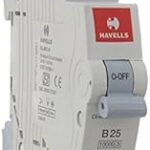 Havells DHMGBSPF025 PVC Plastic 25A MCB SP B Curve (White)
