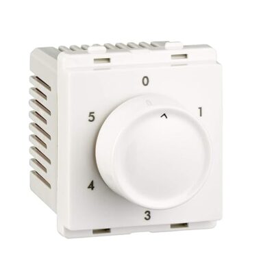 Schneider Electric Livia P3200 Plastic 2 Module Step Type Fan Regulator (White)