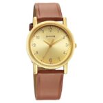 Sonata Classic Quartz Analog Champagne Dial Brown Leather Strap Watch for Men-7987YL08W/NT7987YL08W