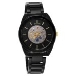 Sonata Unveil Quartz Multifunction Black Dial Stainless Steel Strap Watch for Women-8182KM01