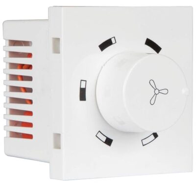 Havells Crabtree Athena 5 Step Fan Regulator - 2 Module (White, Pack of 1)